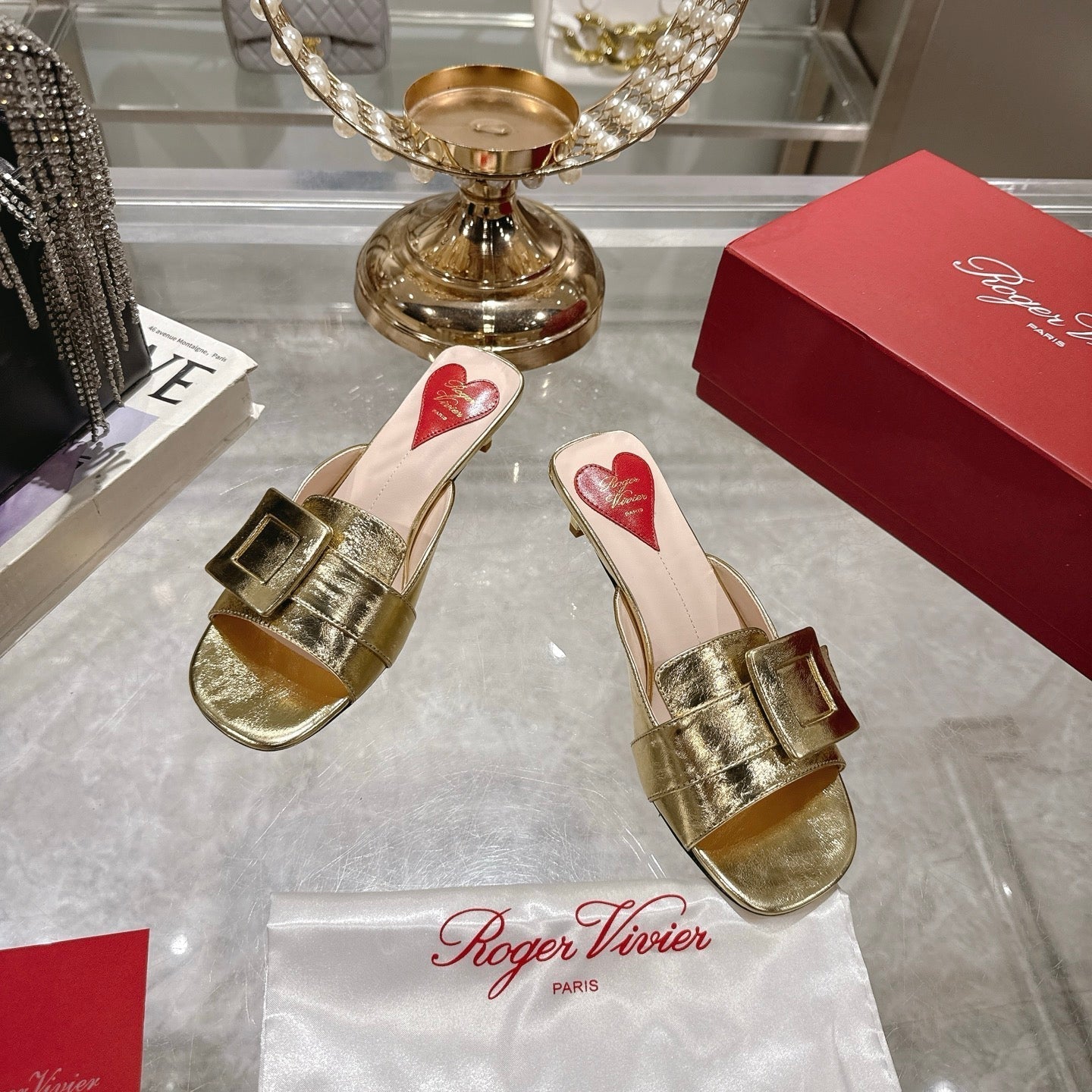 Belle Viv Mules Gold Lambskin 334646