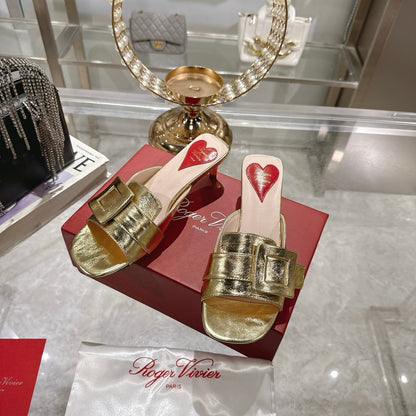 Belle Viv Mules Gold Lambskin 334646