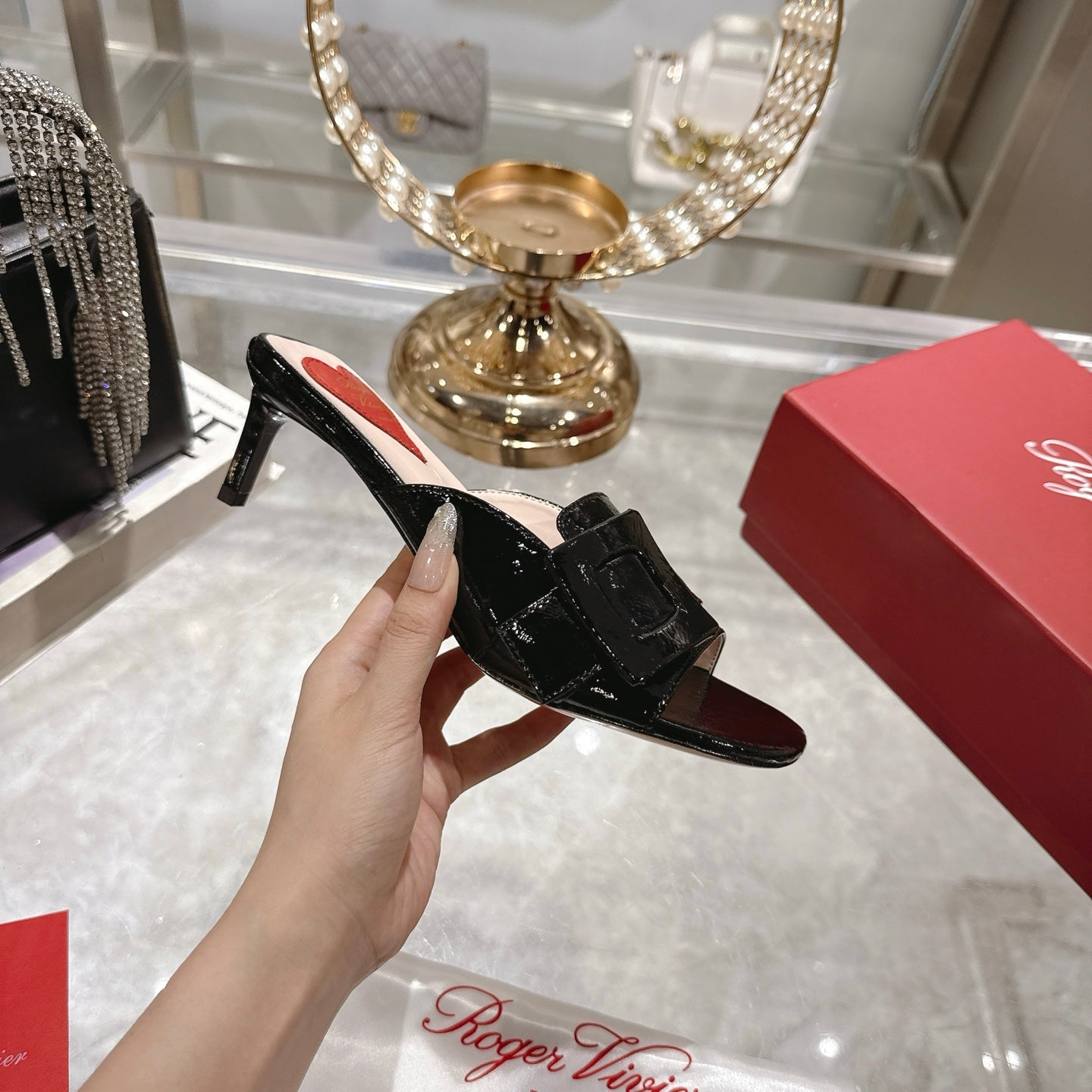 Belle Viv Mules Black Lambskin 334647