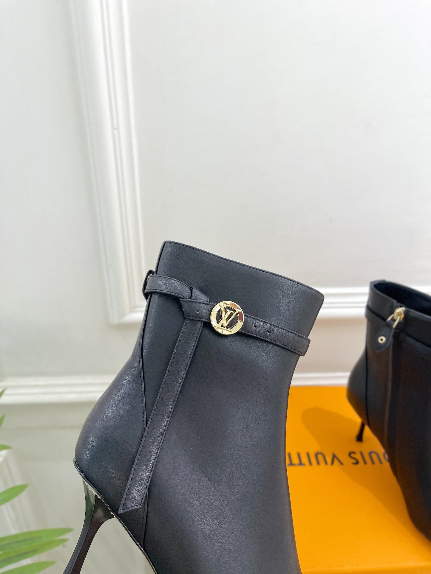 LV Stellar Ankle Boot 70mm Plain Black Calfskin