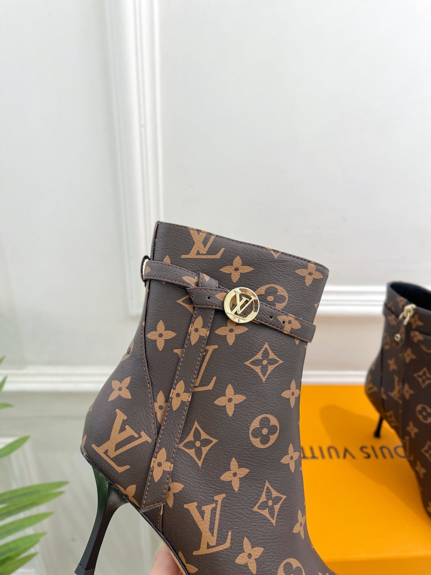 LV Stellar Ankle Boot 70mm Dark Brown Monogram Calfskin