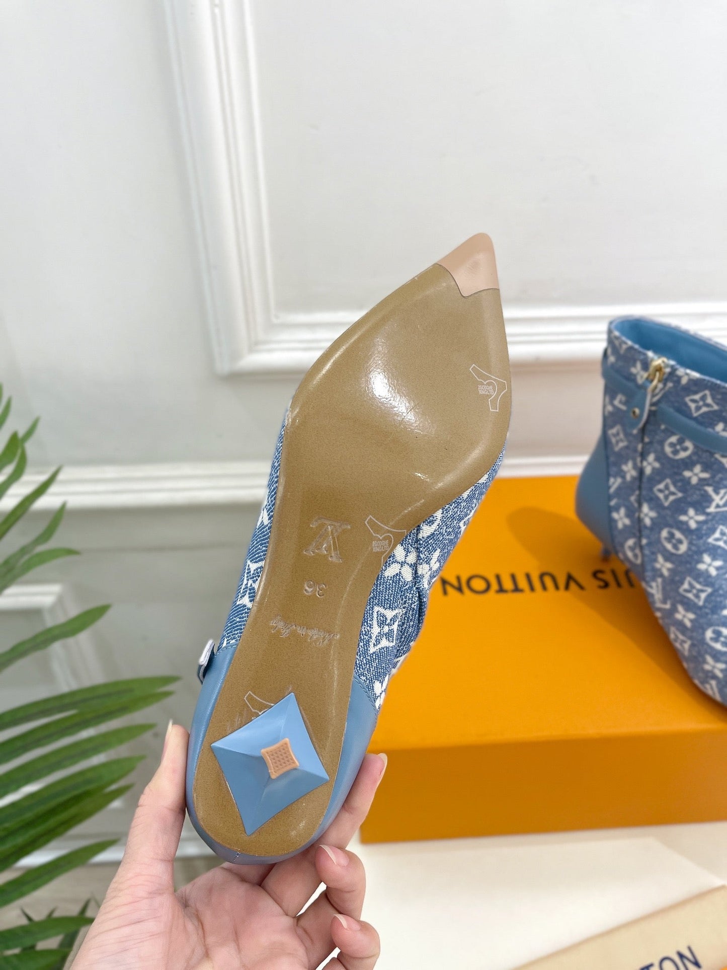 LV Stellar Ankle Boot 40mm Light Blue Monogram Jacquard Fabric