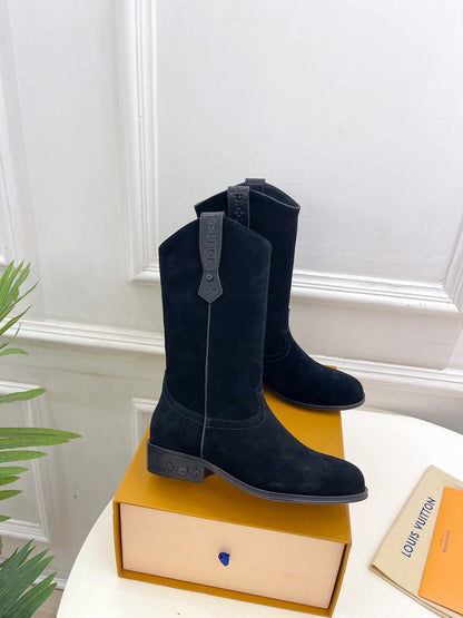 LV Rider Boot 30mm Black Suede
