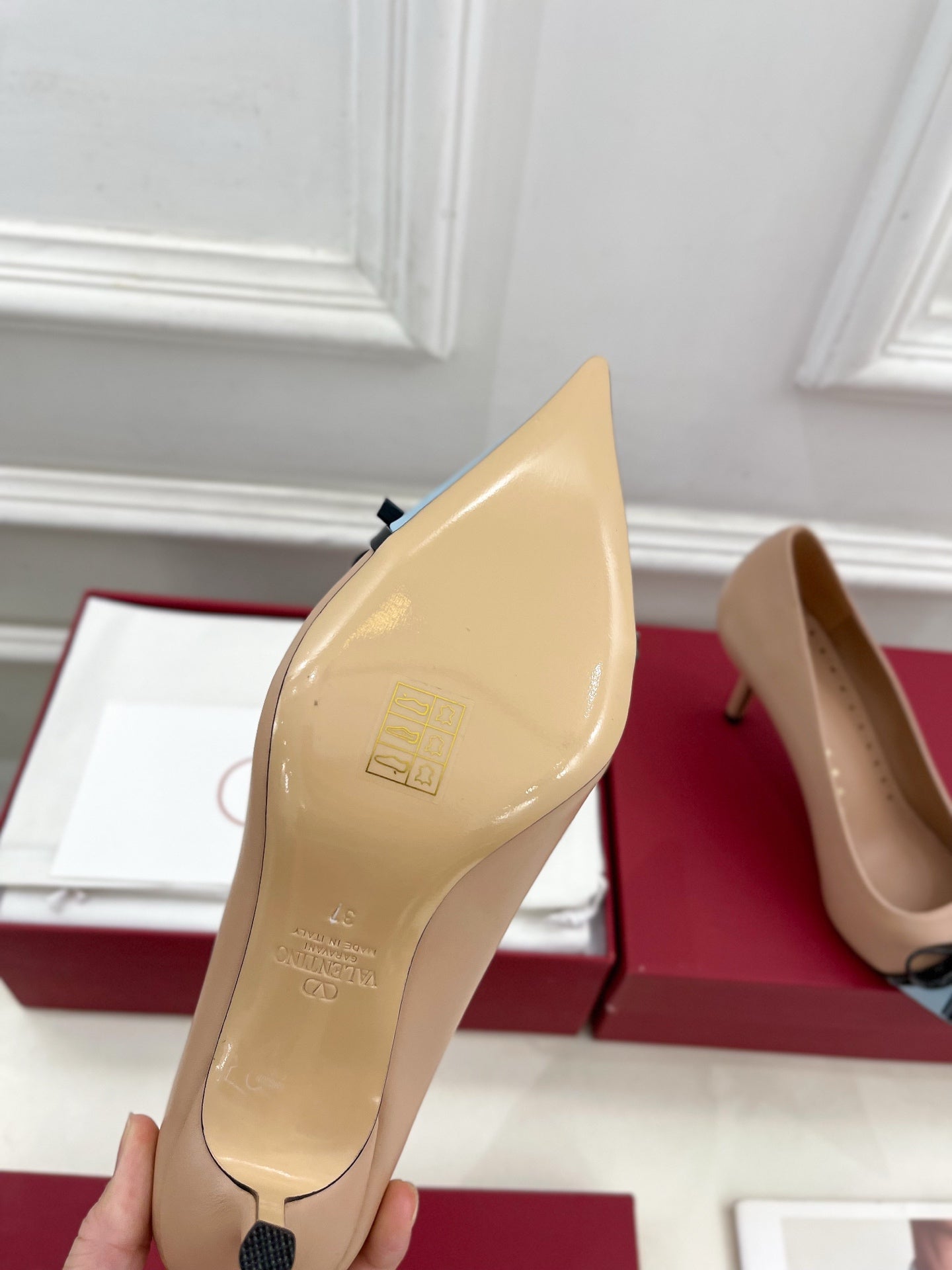 VT 25 Bepointy Pump 8cm Nude Blue Lambskin 325522