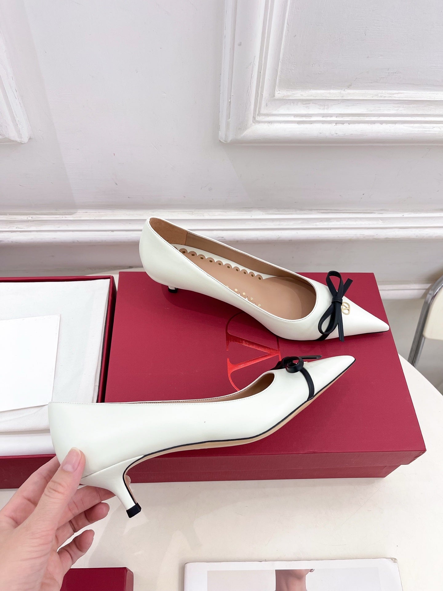 VT 25 Bepointy Pump 4.5cm White Lambskin 325526