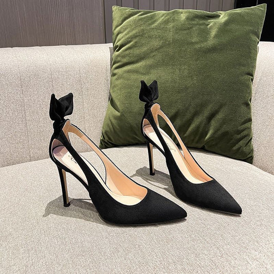 Aquazzura Bow Tie Pump Black Suede