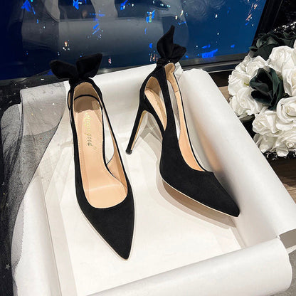 Aquazzura Bow Tie Pump Black Suede