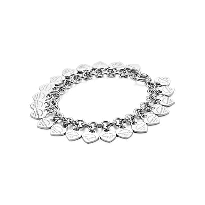 STERLING SILVER VERSION MULTI-HEART BRACELET