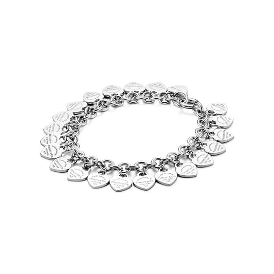 STERLING SILVER VERSION MULTI-HEART BRACELET