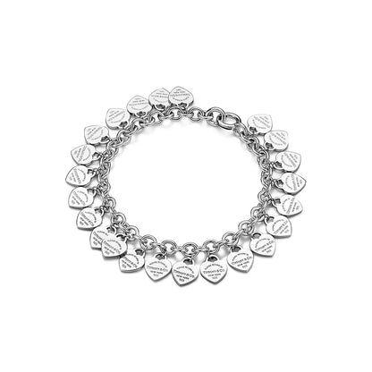 STERLING SILVER VERSION MULTI-HEART BRACELET