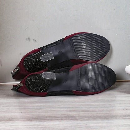 Noire Élégance Wildleder-Stiefeletten