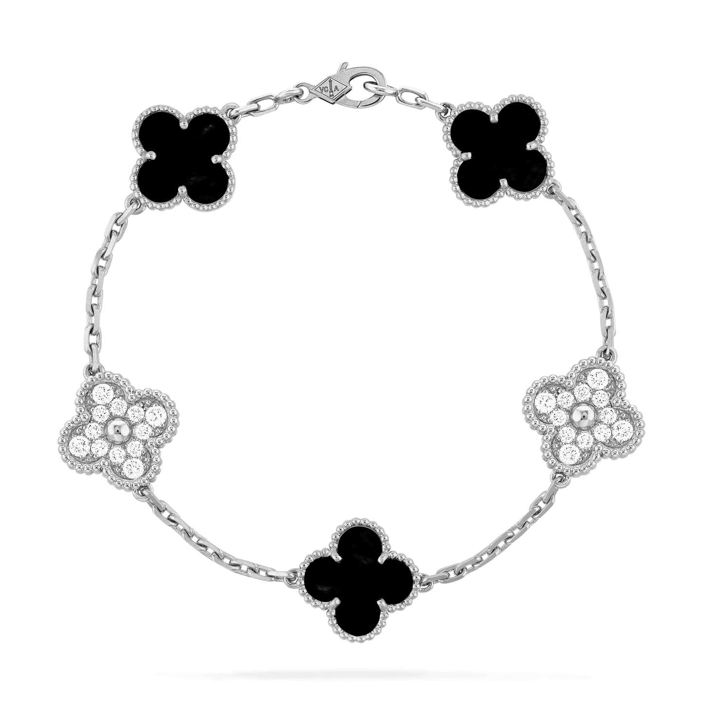 CLOVER BRACELET 5 MOTIF ONYXS DIAMOND
