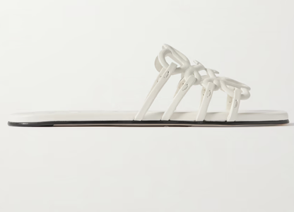 Loew Petal Anagram Leather Slides White
