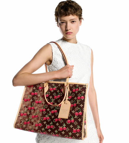 LV Monogram Cherry Pattern Bag Transparent Cowhide