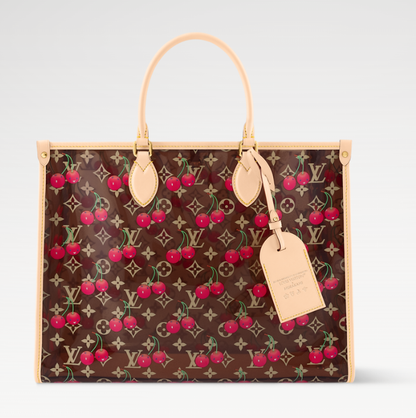LV Monogram Cherry Pattern Bag Transparent Cowhide