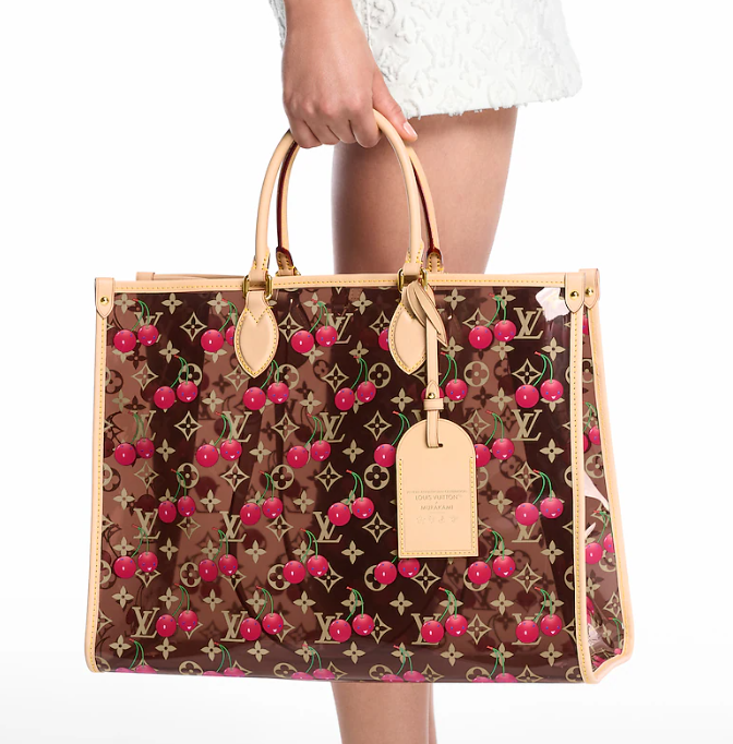 LV Monogram Cherry Pattern Bag Transparent Cowhide