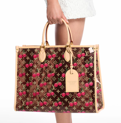 LV Monogram Cherry Pattern Bag Transparent Cowhide