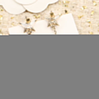 DOUBLE C GOLD DROP STAR EARRINGS