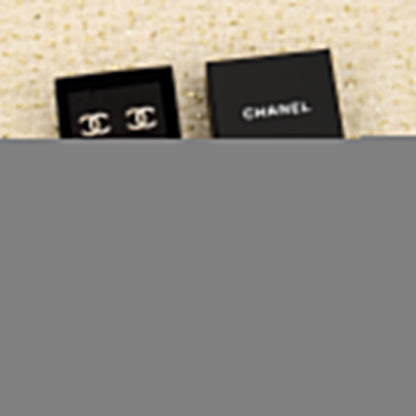 DOUBLE C HALF DIAMONDS GOLD EARRINGS