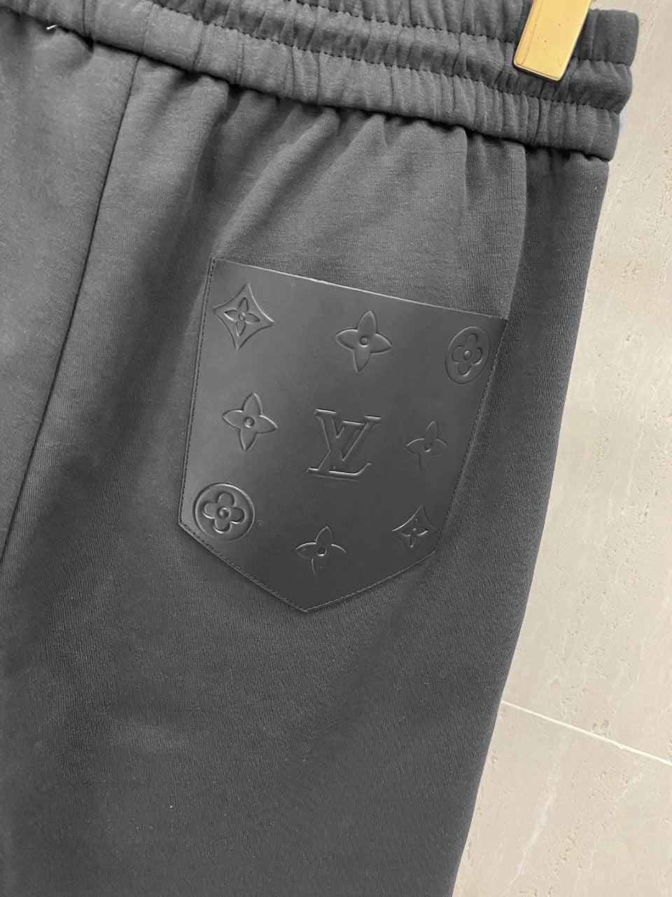 LV CASUAL SHORTS DARK GRAY COTTON STRETCH FABRIC 239610