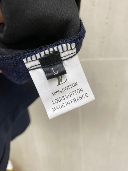 LV CASUAL SHORTS NAVY BLUE COTTON STRETCH FABRIC 239611
